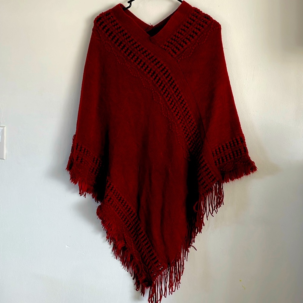 Maroon Poncho